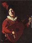 Lute Playing Young by Bartolomeo Manfredi